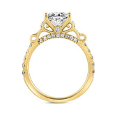 LADIES RING 2 1/2CT ROUND/BAGUETTE/PRINCESS DIAMOND 14K YELLOW GOLD